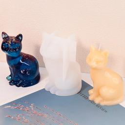 Diy bonito animal cristal gota cola 3d molde coelho de páscoa gato cão molde de silicone para fazer velas casa decoração de mesa artesanato - Image 1