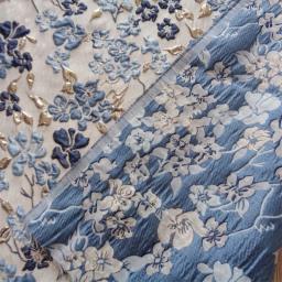 100x142cm azul e rosa bolha estampado jacquard tecidos tecido moda cheongsam vestido saco tecido - Image 2