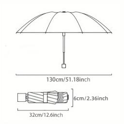 130cm Extra grande triplo dobrável chuva e guarda-chuva Proteção eficaz contra chuva Resistência ao vento eficaz Resistência UV - Image 3