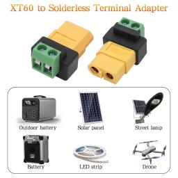 Conector XT60 sem solda macho/fêmea para adaptador de terminal de parafuso de 2 pinos, conector de bala XT60 portátil, plugue de alimentação para aviões RC - Image 4