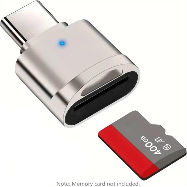 Adaptador Tipo C OTG Leitor Cartão Micro-SD para Laptops Tablets Smartphones