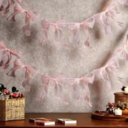 12-120 pçs arco rosa guirlanda pendurado pingente bowknot banner para meninas princesa festa de aniversário decoração de fundo de foto de casamento - Image 1