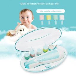 Bebê elétrico aparador de unhas criança polidor ferramenta cuidados com o bebê multifuncional cortador de unhas aparador infantil manicure conjunto - Image 2
