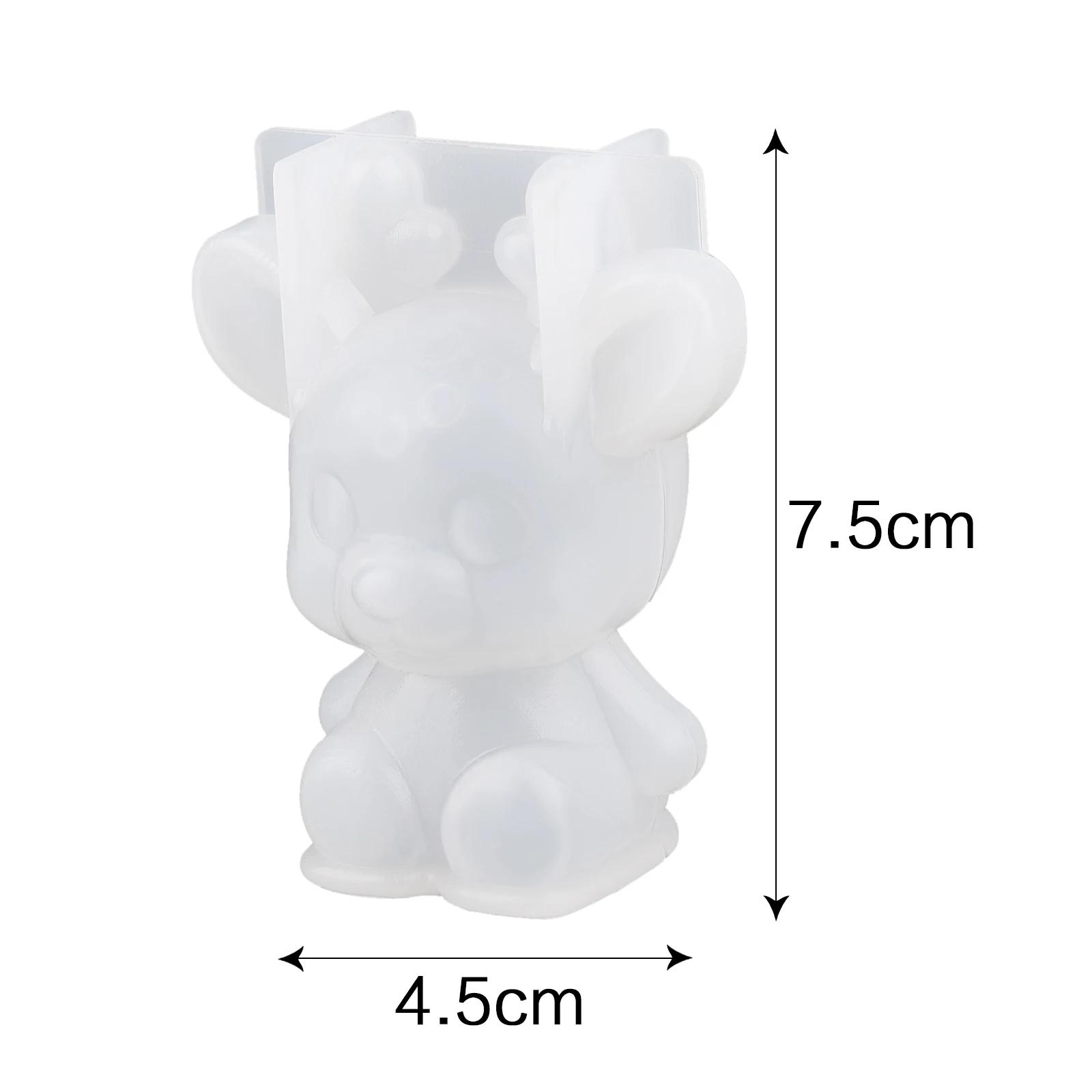 Diy bonito animal cristal gota cola 3d molde coelho de páscoa gato cão molde de silicone para fazer velas casa decoração de mesa artesanato - Image 1