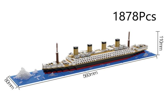 Blocos de Montar Titanic Navio de Cruzeiro Gigante Kit Modelo Quebra-Cabeça Presente 1000+ Peças