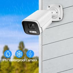 Novo 4k 8mp ip camera de segurança de áudio externa poe h.265 onvif metal bala casa 4mp array câmera de vigilância infravermelha - Image 5