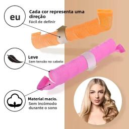 Rolo de cabelo sem calor, modelador de cabelo espiral, cachos mágicos, rolos de cabelo com ganchos, sem calor, kit de estilo de cabelo encaracolado diy - Image 3