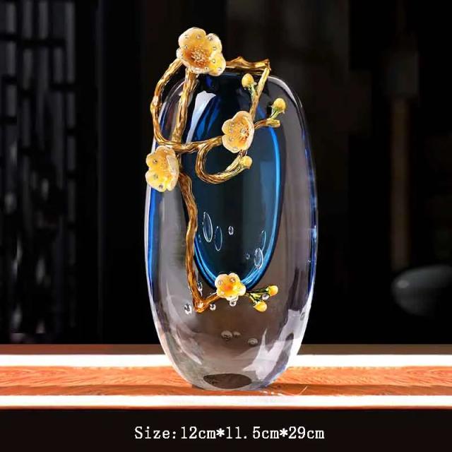 Vaso de Vidro Esculpido Estilo Nórdico - Arte em Esmalte de Luxo