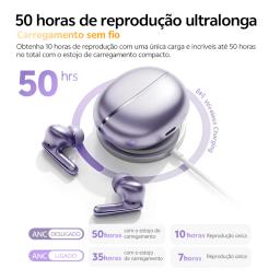 QCY MeloBuds N70 HT18 fones de ouvido sem fio híbrido adaptativo anc som de alta resolução com ldac bluetooth 6.0 carregamento sem fio 50 horas - Image 6