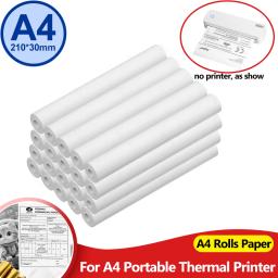 Papel térmico a4 para impressão térmica 210*30mm para rolos de papel de impressora portátil a4 sem fio bluetooth a40 - Image 1