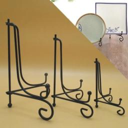 1pc ferro preto diy artesanato suporte livro titular foto pedestal tigela moldura placa rack expositor cavalete suportes de armazenamento - Image 1