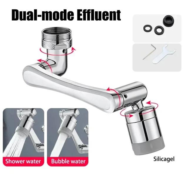 Pulverizador de Torneira Rotativo 1080° Metal - Adaptador de Extensão para Cozinha e Banheiro