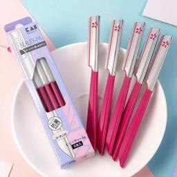 5pc conjuntos de depilador de sobrancelha para mulheres maquiagem beleza sobrancelhas remoção do cabelo ferramenta estilo lâmina aço aparador de barbear facial - Image 2