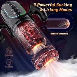 Copa Masturbadora Telescópica Rotativa, Brinquedos Sexuais para Adultos, Masturbador Automático para Homens - Image 2