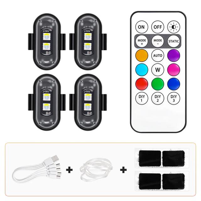 Luzes Estroboscópicas LED RGB para Patinetes Elétricos Xiaomi M365 Pro 1S Mi3 Mi4 Mi5 5Pro Mi6 6Lite Elite - Luz de Posição LED Sem Fio