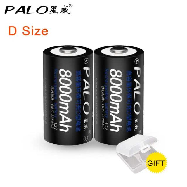 Palo Bateria D 1.2V 8000mAh Recarregável NiMH LR20 R20