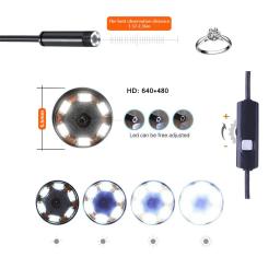 Câmera endoscópica android 7mm, 3 em 1, micro usb tipo c, boroscópio, mini câmera, à prova d'água, led, inspeção de carro, para huawei xiaomi pc - Image 6
