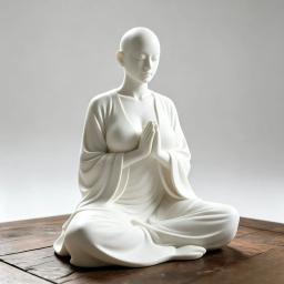 Escultura de Meditação Zen Branca, Figurinha Minimalista, Decoração de Arte Espiritual, Ornamento e Presente Ideal para Sala de Yoga, Quarto e Sala de Estar - Image 6