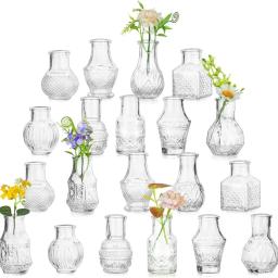 Conjunto de 10 Vasos de Vidro Mini Retro com Relevo, Estilo Europeu, Cristal Transparente, Elegantes e Decorativos - Image 2