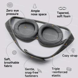 Máscara de olho 3D ajustável para homens e mulheres, ajuda a dormir, 100% apagão, pressão zero, tampa do olho - Image 3