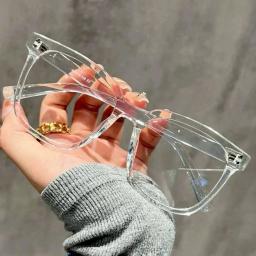Óculos Unissex com Armação Quadrada e Bloqueio de Luz Azul - Estilo Universitário Elegante, Óculos Ópticos que Valorizam o Rosto - Image 4