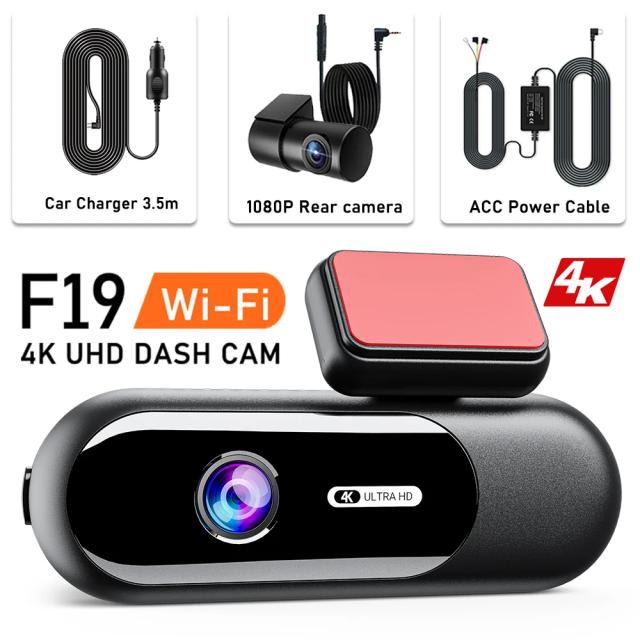 CATVEER Câmera Veicular Dash Cam 4K UHD com Gravação Frontal e Traseira