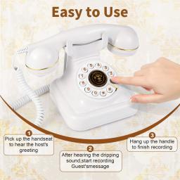Telefone Livro de Mensagens de Áudio para Casamentos, Mensagens de Voz para Convidados, Livro de Mensagens de Boas-Vindas para Banquetes, Telefone para Mensagens de Chegada, Celebrações de Aniversário - Image 3