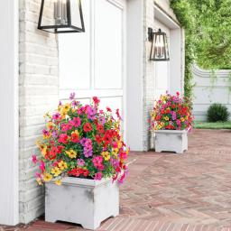 Flores Artificiais para Decoração de Jardim Interno e Externo, Margaridas Falsas com Folhas de Eucalipto, Plantas Artificiais para Varanda e Pátio - Image 4