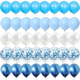 40 peças conjunto azul balões de metal látex confete balão casamento dia dos namorados globos chá de bebê decorações de festa de aniversário - Image 3