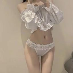 Renda lolita meninas coelho bola de cabelo calcinha sexy coelho menina bonito senhoras tanga briefs lingerie feminina calcinha erótica tangas - Image 5