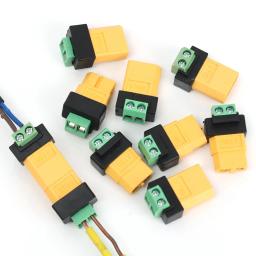 Conector XT60 sem solda macho/fêmea para adaptador de terminal de parafuso de 2 pinos, conector de bala XT60 portátil, plugue de alimentação para aviões RC - Image 6