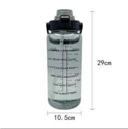 2l garrafa de água portátil palha copo de água de plástico para esportes ao ar livre fitness adulto alto valor grande copo de gordura com marcador de tempo - Image 6