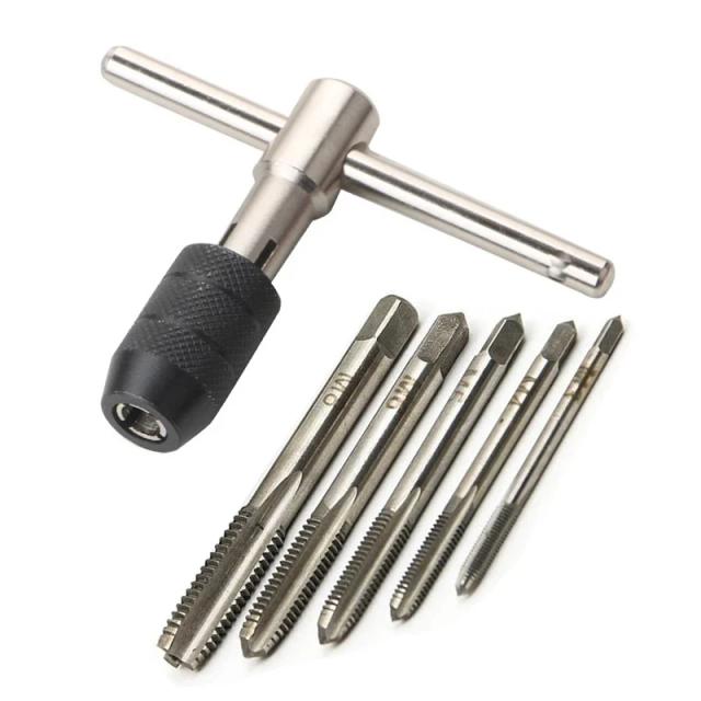 Chave de Alça T M3-M8 Conjunto de Ferramentas de Rosqueamento de Aço Rápido