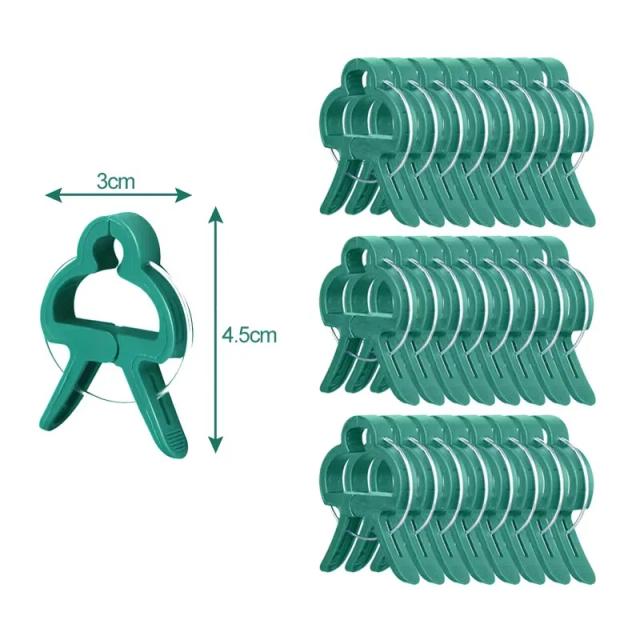 Clipes Fixos para Plantas Reutilizáveis - Suporte para Jardim e Videiras - 100 Peças