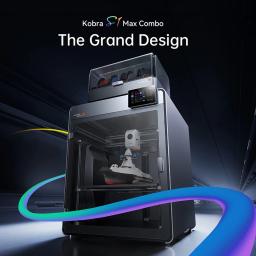 Impressora 3D Multicolorida Anycubic Kobra S1 Max Combo com Bico de Aço Endurecido, Alta Precisão, Velocidade Máxima de 600mm/s, Impressora 3D, 350×350×350 - Image 1