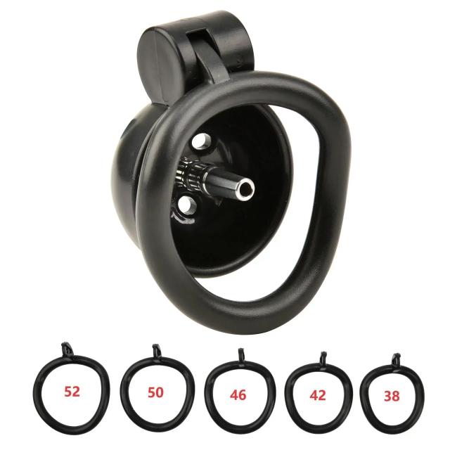 Gaiola de castidade abs com 5 anéis, gaiola peniana, brinquedo sexual adulto, bondage, bloqueio uretral com plugue, brinquedo erótico bdsm masculino