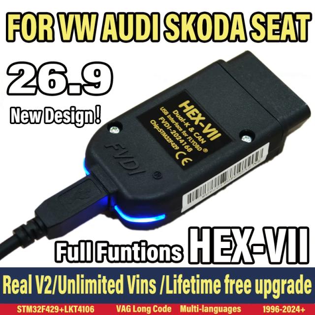 VAGCOM VCDS-CAN HEX V2 Interface 2025 com VINs Ilimitados e Atualização V26.9