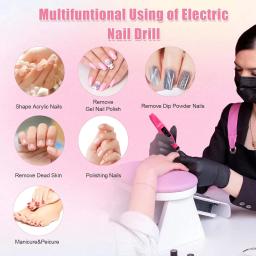 Conjunto de lixadeira elétrica para unhas, equipamento de moagem, fresa para manicure e pedicure, ferramentas de polimento fortes - Image 4