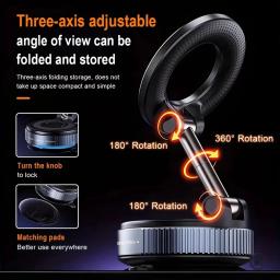 Suporte magnético dobrável para carro, suporte giratório de 360 ​​graus para celular, suporte magnético forte para iphone, samsung - Image 4