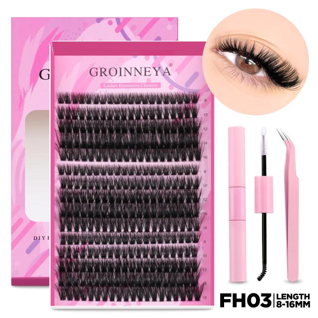 GROINNEYA Kit de Extensão de Cílios DIY Cílios Individuais Mix 1 Kit