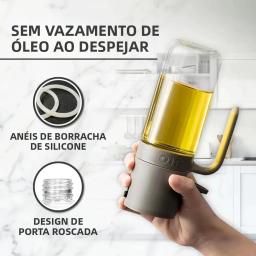 Spray de Óleo de Vidro para Fritadeira Sem Óleo – Dispensador de Azeite 2 em 1, Pulverizador de Cozinha com Névoa Fina, Borrifador de Óleo Recarregável à Prova de Vazamentos - Image 4
