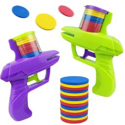 Crianças jogo ao ar livre disco de espuma arma brinquedo disco voador tiro lançador arma dupla pai-filho interativo crianças brinquedo - Image 1