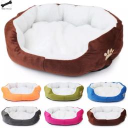 Lindamente alegria bonito animal gato cão camas para animais de estimação esteiras de pelúcia cão de estimação sofá cama de gato casa grande cobertor almofada cesta suprimentos 2810 - Image 1