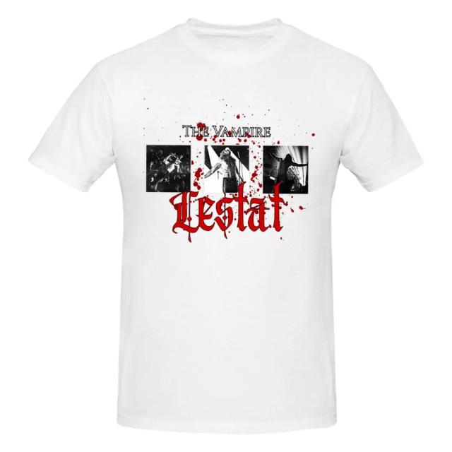 Camiseta Masculina Algodão Estilo Streetwear Estampa Vampiro Lestat Gola Redonda