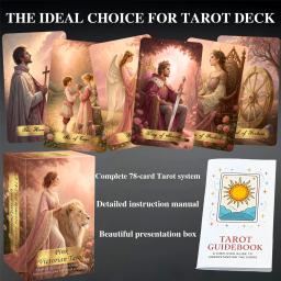 Conjunto de cartas de tarô vitorianas rosa, 78 peças, 13x8 cm, design romântico e elegante, inclui instruções em papel, perfeito para iniciantes - Image 5