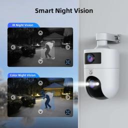 4k ptz câmera ip ao ar livre à prova dwaterproof água lente dupla 5g wifi câmera de segurança rastreamento automático câmera de vigilância de vídeo monitor do bebê - Image 5