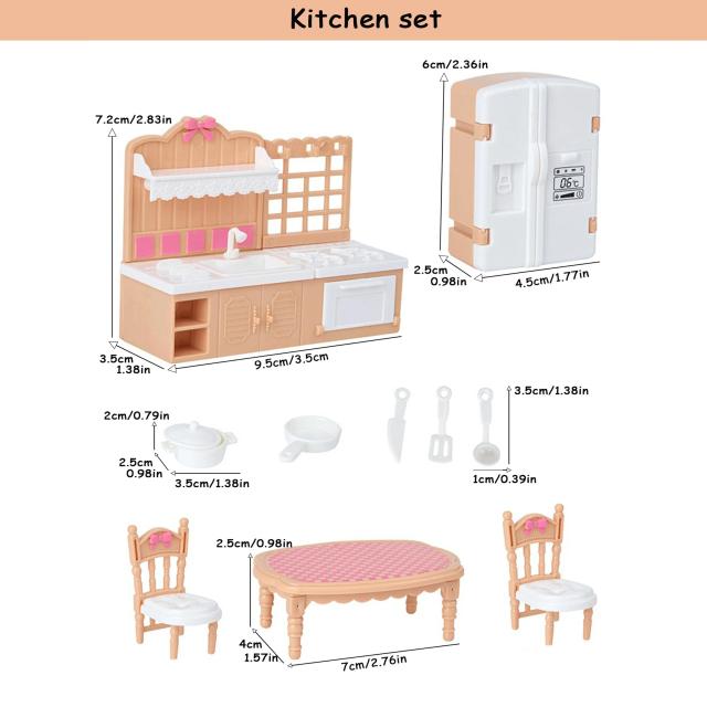 Casa de Bonecas Móveis de Luxo para Sala, Cozinha, Quarto e Banheiro