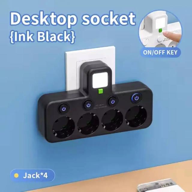 Tomada de Energia Universal UE com USB e Interruptor Separado - 5 Saídas