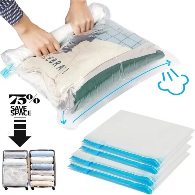Sacos de Compressão a Vácuo para Roupas Organizador de Armazenamento para Bagagem e Viagem Essencial 5 Peças