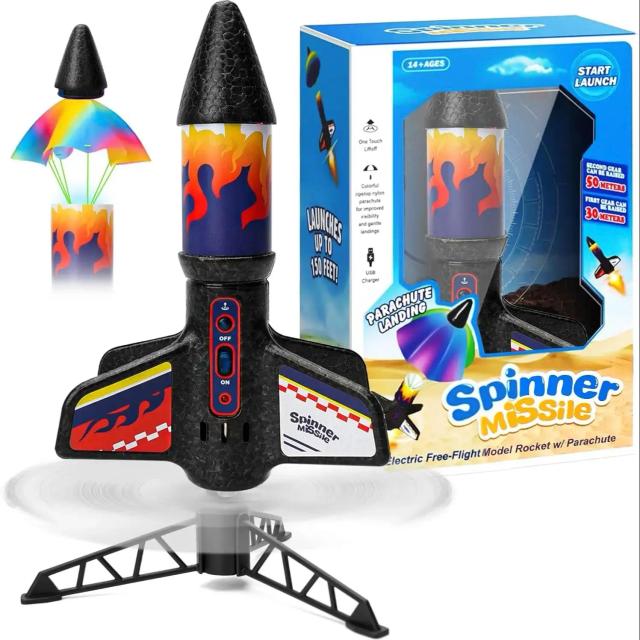 Brinquedo de Foguete Espacial Voando Lançador Motorizado 200 Pés de Voo